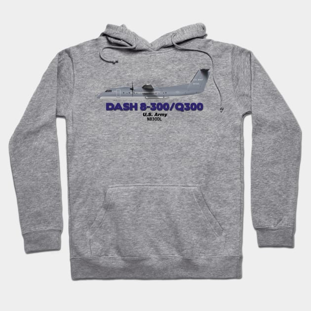 DeHavilland Canada Dash 8-300/Q300 - U,S, Army Hoodie by TheArtofFlying